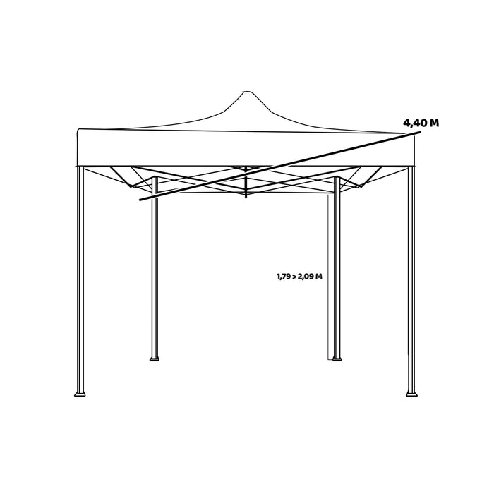 Kebon Tenda / Gazebo Per Giardino 3X3 Impermeabile Tendone Pieghevole Per Fiere E Mercati Colore Bianco