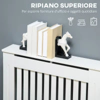 Copritermosifone a Doghe in MDF per Casa e Ufficio, 172x19x81 cm, Bianco