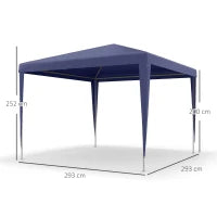 Gazebo da Giardino 3x3 m Pieghevole e Portatile con Copertura Anti UV, Blu