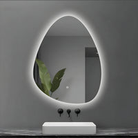 Specchio 5 mm a goccia retroilluminato led interruttore touch pvc e mdf *** misure 70x90 cm, tonalità dimmerabile 27...