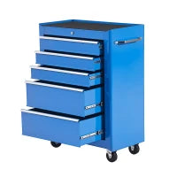 Carrello Porta Utensili Attrezzi Attrezzatura con Cassettiera Azzurro 61.5 x 33 x 82.5cm
