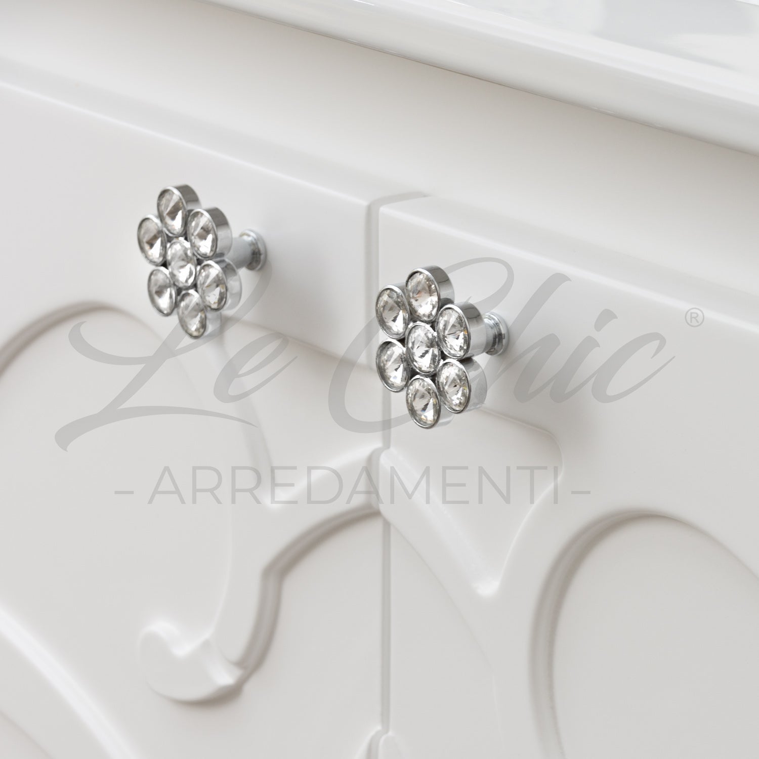 Mobile bagno moderno completo - 100 cm, Specchiera rettangolare led