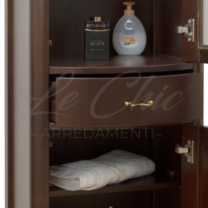 Colonna London classica color noce in legno massiccio