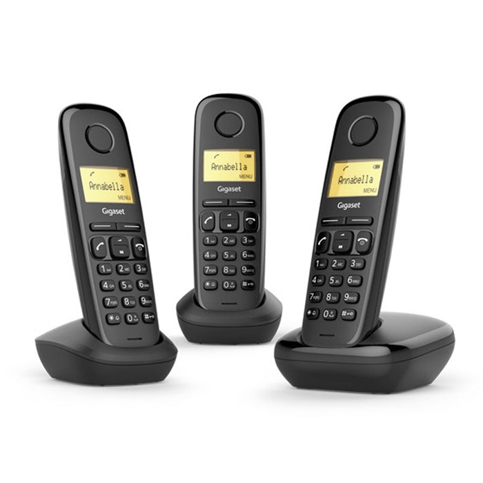 Gigaset a170 trio (nero) - telefono cordless triplo - funzione sveglia - SIEA170TRIOBK
