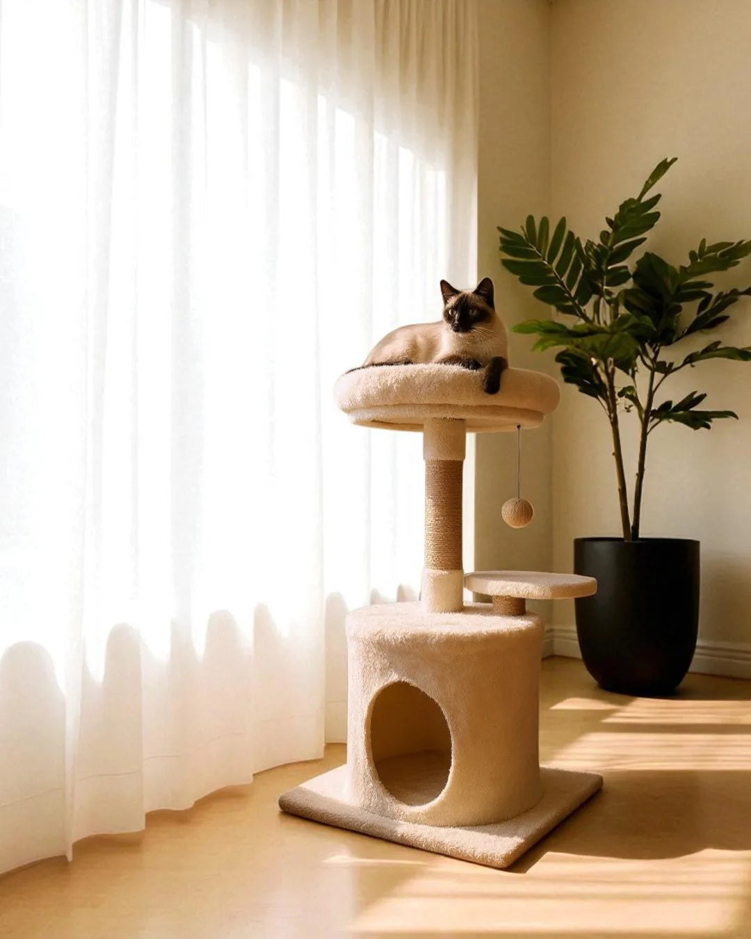 Letto ad albero per gatti in madreperla