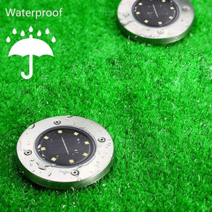 4 FARO LAMPADA LED SOLARE DA ESTERNO GIARDINO FARETTO 8 LED PICCHETTO SEGNAPASSI