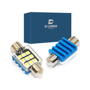 4 Lampade LED T11 Canbus 36mm 12V 2W con 6 SMD 3030 Bianco 6000K No Polarità