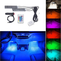 4 Luci Interne Atmosfera  Striscia Colori Decorazione Led RGB Auto FO-Q529