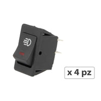 4 PZ Interruttore Bilanciere Quadrato On Off Push Button 4 Pin con Led Spia Rosso 12V Auto Barca Foro 20x28mm