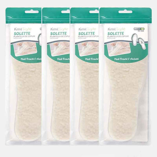 4 Paia Solette Invernali Unisex, Taglie 32-45, Spessore 0.6 cm, Facili da Rifinire per Scarpe, Isolanti Termici e Comode