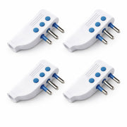4 Pezzi Spina Piatta Salvaspazio 10A 250V Adattatori Elettrici Ultra Sottili 202408