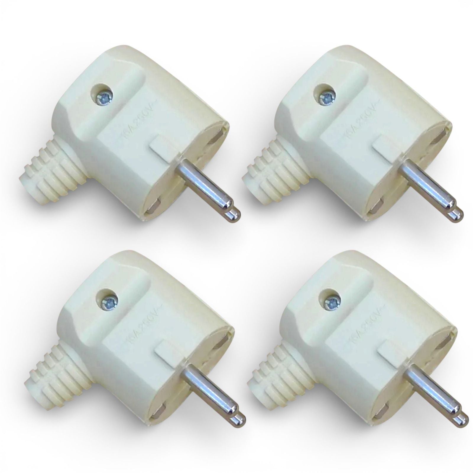4 Pezzi Spina Schuko ad Angolo 16A 250V Maschio Salvaspazio per Elettrodomestici e Prolunghe 2315376