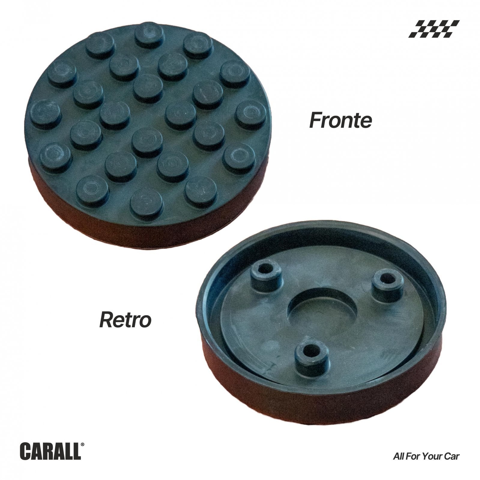 4 Pezzi Tamponi a Cuffia in Gomma Tondo 120x25mm Con 3 Pioli