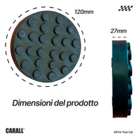 4 Pezzi Tamponi a Cuffia in Gomma Tondo 120x25mm Con 3 Pioli
