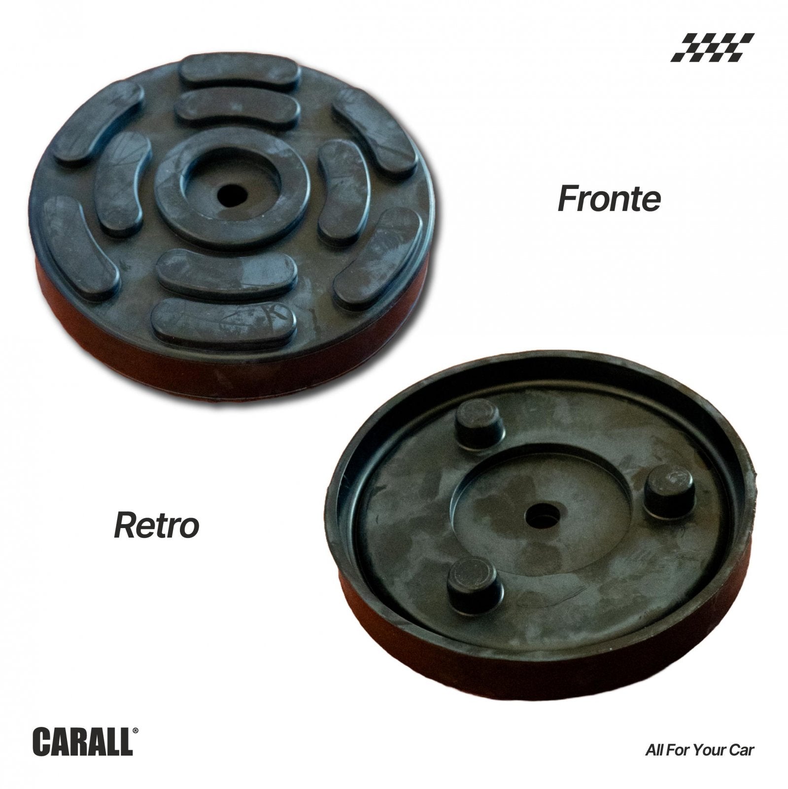 4 Pezzi Tamponi a Cuffia in Gomma Tondo 140x27mm Con Foro Centrale Per Ponte Sollevatore Ravaglioli OMCN