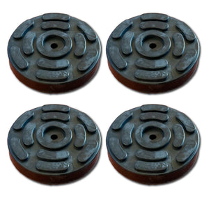 4 Pezzi Tamponi a Cuffia in Gomma Tondo 140x27mm Con Foro Centrale Per Ponte Sollevatore Ravaglioli OMCN