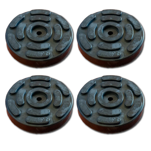 4 Pezzi Tamponi a Cuffia in Gomma Tondo 140x27mm Con Foro Centrale Per Ponte Sollevatore Ravaglioli OMCN