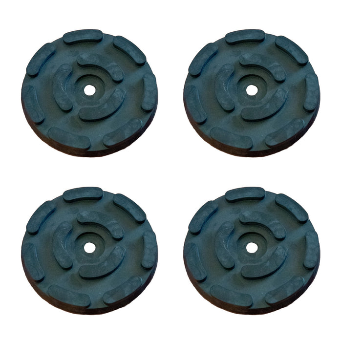 4 Pezzi Tamponi a Cuffia in Gomma Tondo 143x24mm con Foro e Lunetta