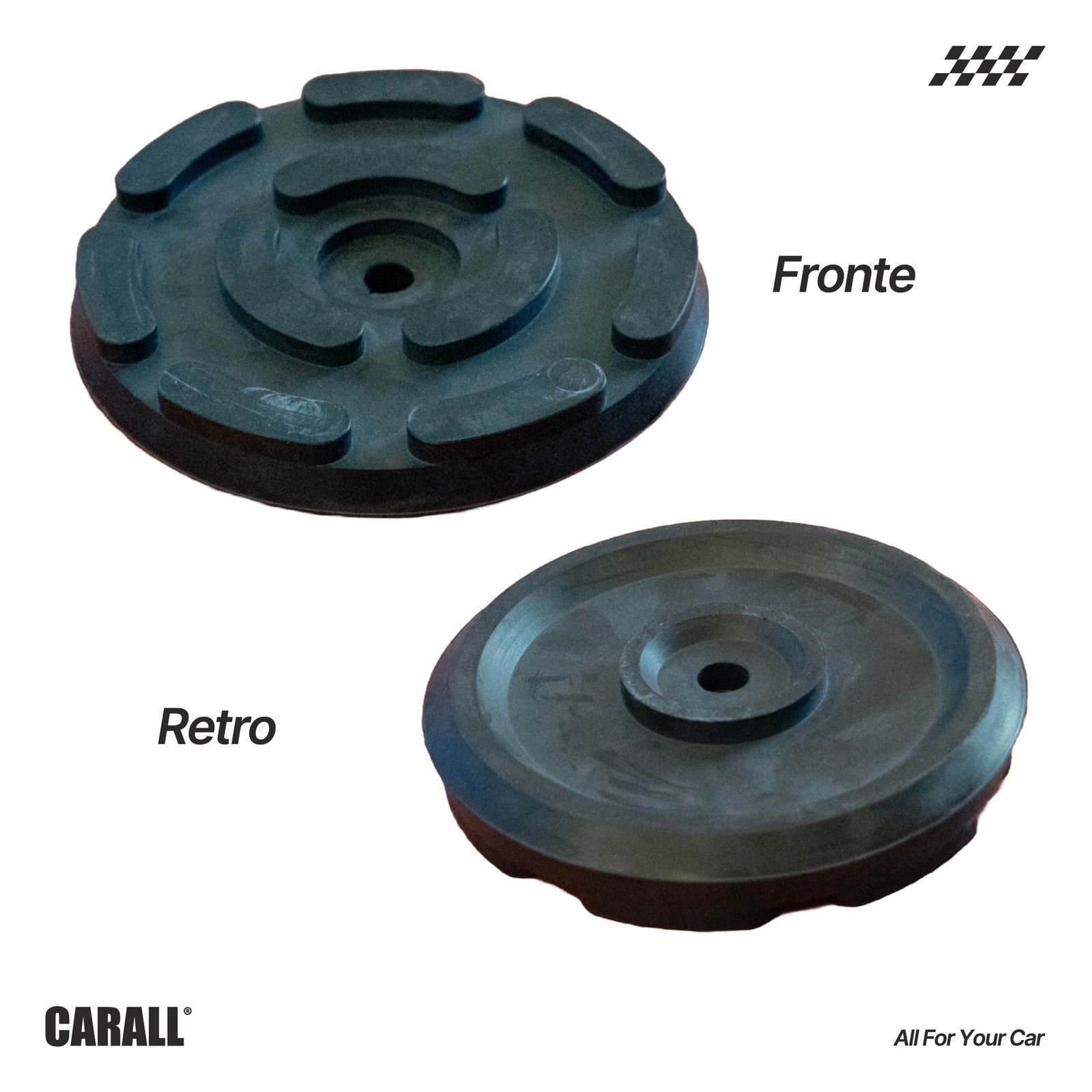 4 Pezzi Tamponi a Cuffia in Gomma Tondo 143x24mm con Foro e Lunetta