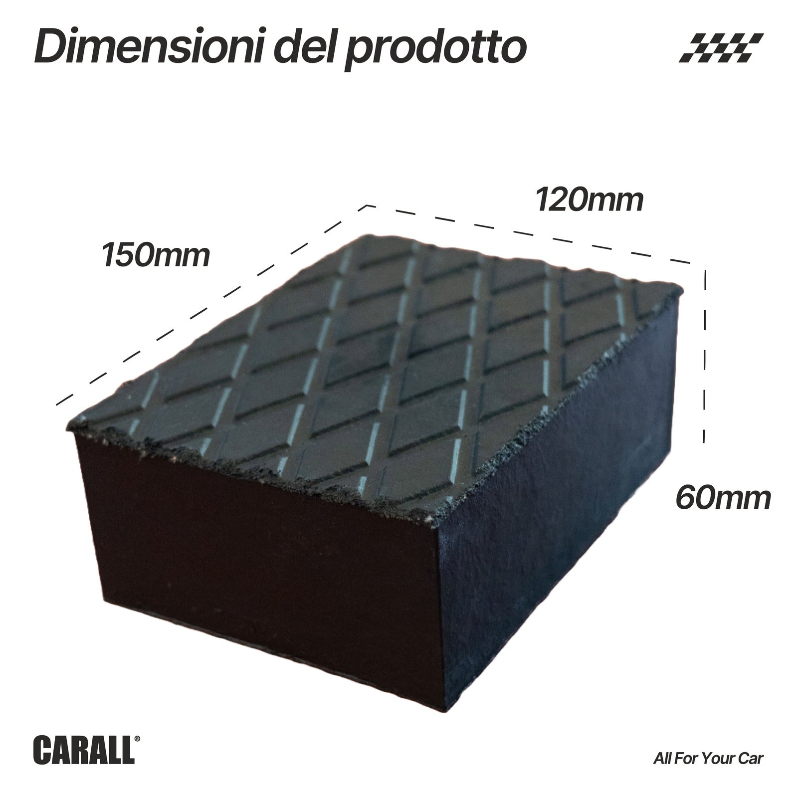 4 Pezzi Tamponi in Gomma per Ponti Sollevatori 160X120X60mm