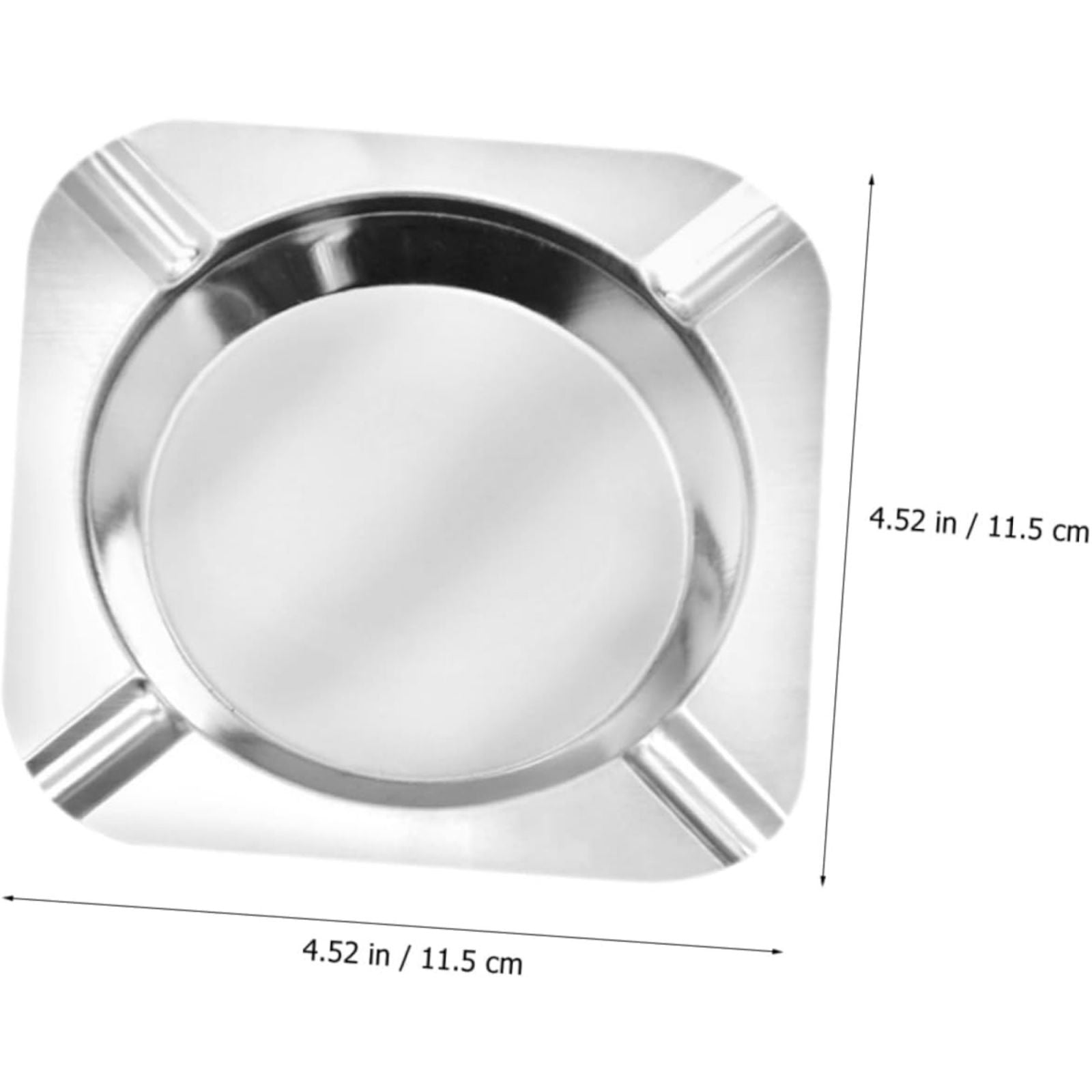 4 Posacenere in Acciaio Inox Diametro 11,5 Cm Posacenere Esterno Interno 59817