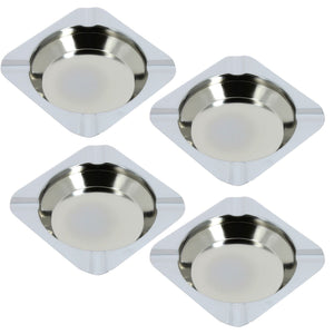 4 Posacenere in Acciaio Inox Diametro 11,5 Cm Posacenere Esterno Interno 59817