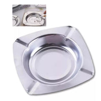 4 Posacenere in Acciaio Inox Diametro 11,5 Cm Posacenere Esterno Interno 59817
