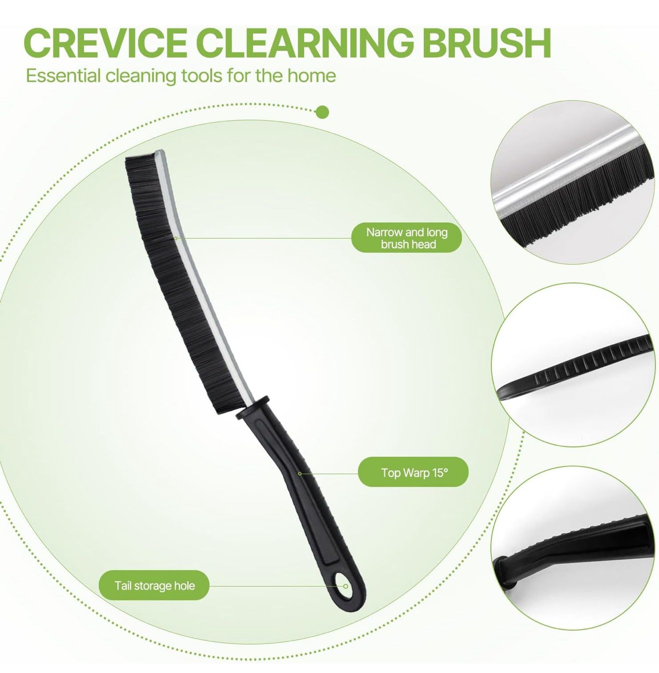4 Spazzole per Pulizia Fessure con Setole Rigide ideale per bagno piastrelle doccia