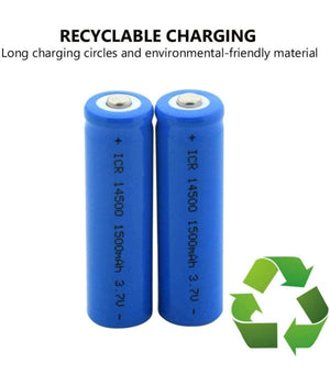 4 Batteria Agli Ioni Di Litio Da 3,7v 1500mah Icr 14500 Per Microfono Mod Aereo         