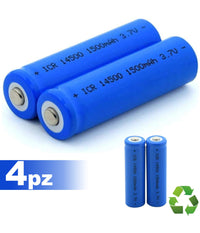 4 Batteria Agli Ioni Di Litio Da 3,7v 1500mah Icr 14500 Per Microfono Mod Aereo         