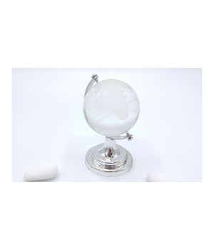 4 Bomboniere Mappamondo In Vetro E Acciaio Comunione Wedding Promessa Battesimo         