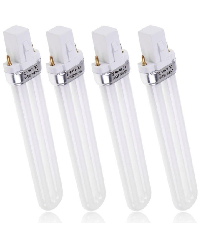 4 Bulbi Da 9 Watt Per Lampade Uv Gel Ricostruzione Unghie Semipermanente Lampada         