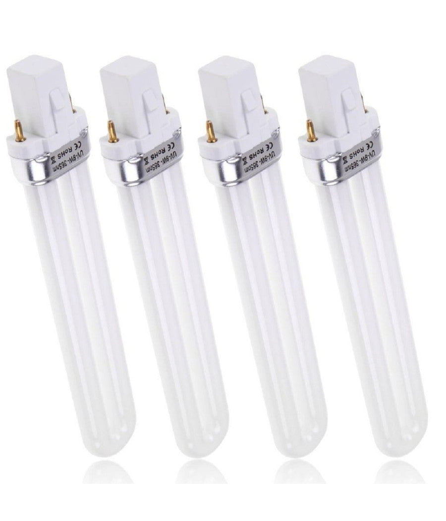 4 Bulbi Da 9 Watt Per Lampade Uv Gel Ricostruzione Unghie Semipermanente Lampada         
