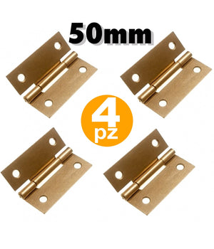 4 Cerniere 50 Mm A Libro Con Kit Di Viti Apertura Per Ante Pensili Mobili Cucina         