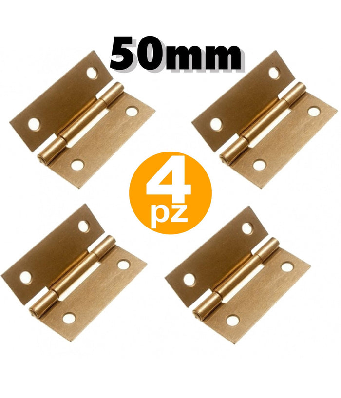 4 Cerniere 50 Mm A Libro Con Kit Di Viti Apertura Per Ante Pensili Mobili Cucina         