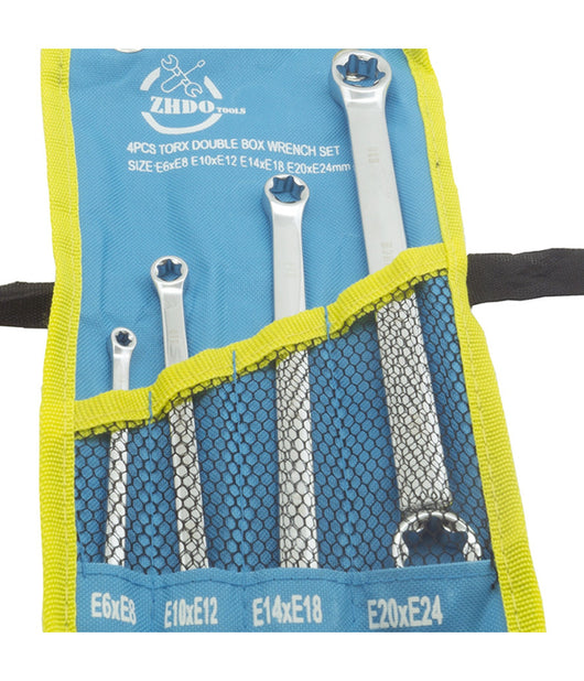 4 Chiavi Doppia Testa Torx Femmina E6xe8 - E10xe12 - E14xe18 - E20xe24         