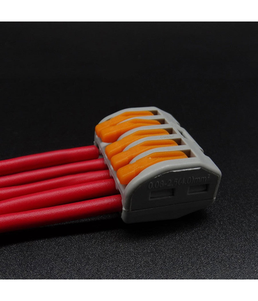 4 Connettore Elettrico Conduttore Morsettiera Terminali A 5 Cavi Fili A Leva 32a         