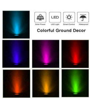 Trade Shop - 4 Faro Lampada 8 Led Rgb Solare Da Esterno Giardino Faretto Picchetto Segnapassi -