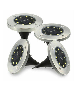 4 Faro Lampada Led Solare Da Esterno Giardino Faretto 8 Led Picchetto Segnapassi         