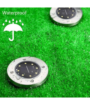 4 Faro Lampada Led Solare Da Esterno Giardino Faretto 8 Led Picchetto Segnapassi         