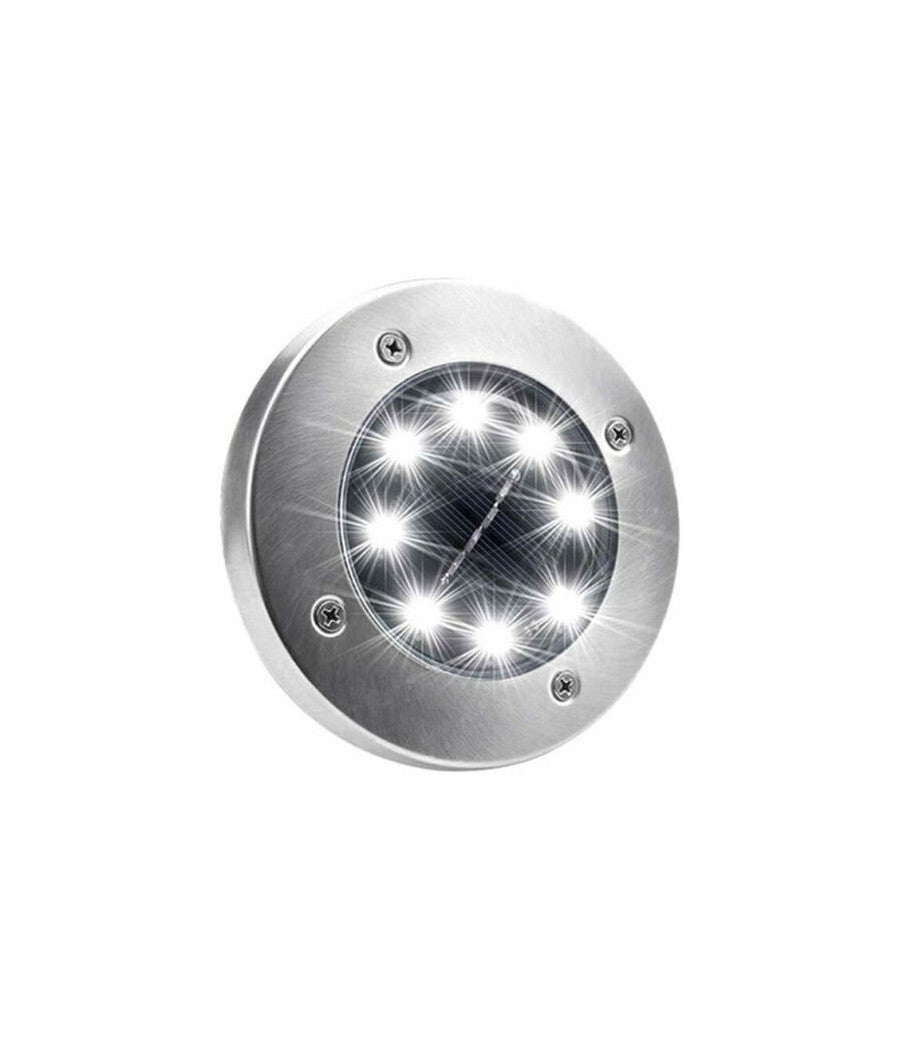 4 Faro Lampada Led Solare Da Esterno Giardino Faretto 8 Led Picchetto Segnapassi         