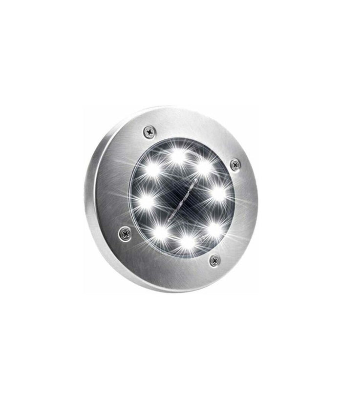 4 Faro Lampada Led Solare Da Esterno Giardino Faretto 8 Led Picchetto Segnapassi         