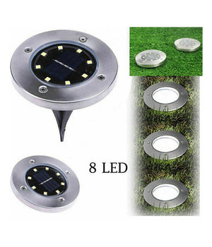 4 Faro Lampada Led Solare Da Esterno Giardino Faretto 8 Led Picchetto Segnapassi         