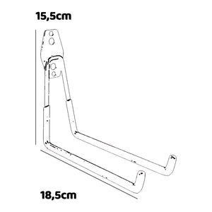Set Square Large - 4 ganci da garage per carichi pesanti, ganci da parete forma squadrata 18,5x15,5 cm, doppio braccio antiscivolo