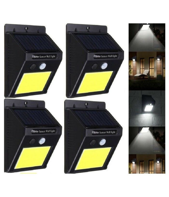 4 Lampada Led Solare Da Esterno Giardino Faretto Fotovoltaico Sensore A 48 Led         