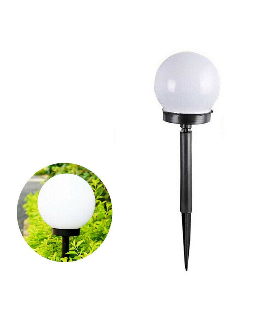 Trade Shop - 4 Lampione Solare 1 Led Giardino 10 Cm Su Picchetto Lampade Globo Per Esterni -