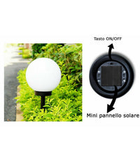 Trade Shop - 4 Lampione Solare 1 Led Giardino 10 Cm Su Picchetto Lampade Globo Per Esterni -