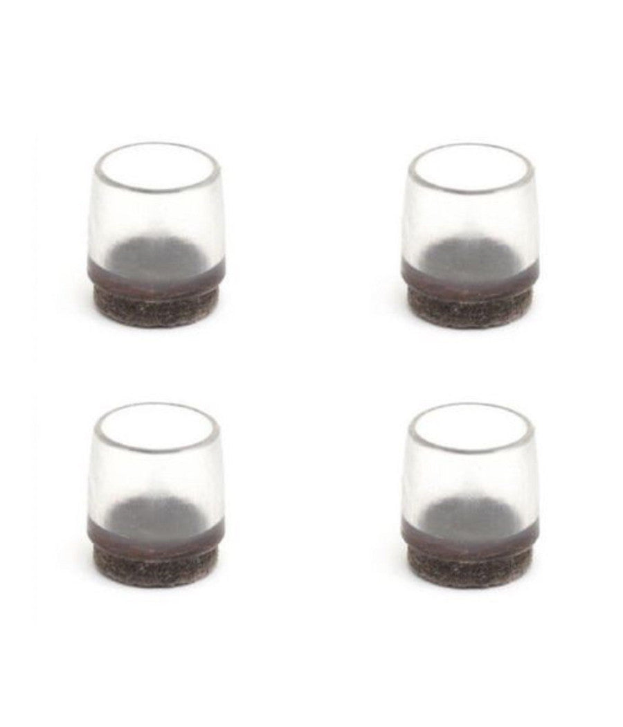 4 Pezzi Tappini In Gomma Con Feltrini Calzanti Per Sedie Rotondi 18-21mm         