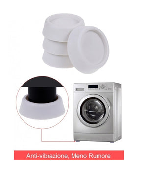4 Piedini Autoadesivi Tondi Antiscivolo Graffi Vibrazione Lavatrice Asciugatrice         