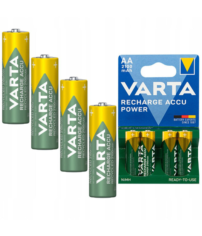 4 Pile Varta Stilo Batterie Aa Alkaline Ricaricabili 2100mah Nimh Hr6 1.2v Accu         